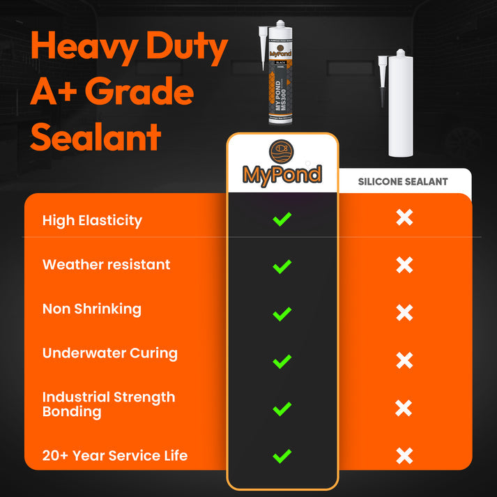 MyPond MS300 Clear Sealant 300ml - Professional Marine Grade Pond & Aquarium Sealant