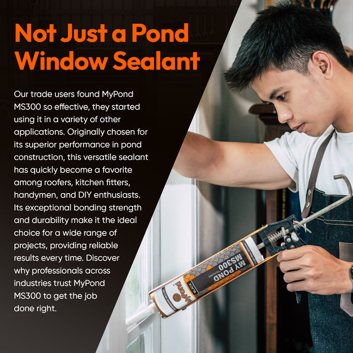 MyPond MS300 Black Sealant 300ml - Professional Marine Grade Pond & Aquarium Sealant
