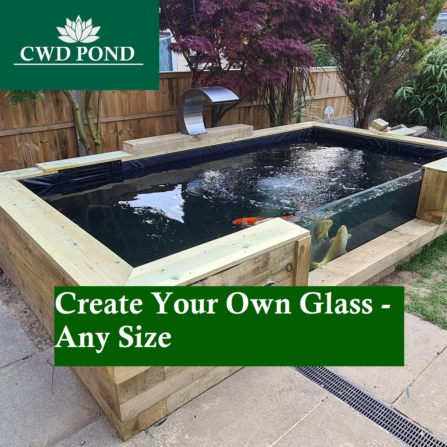 Bespoke Koi Pond Viewing Window Glass - Highest Quality Made To The mm