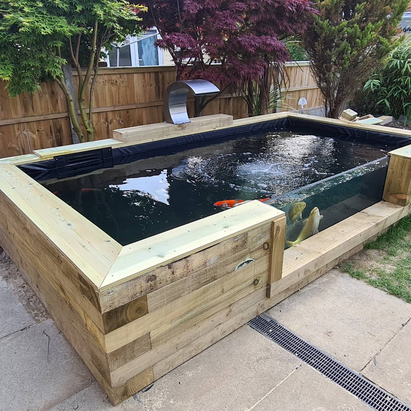 KOI Pond Build UK Pond With Window Pond Filters UK