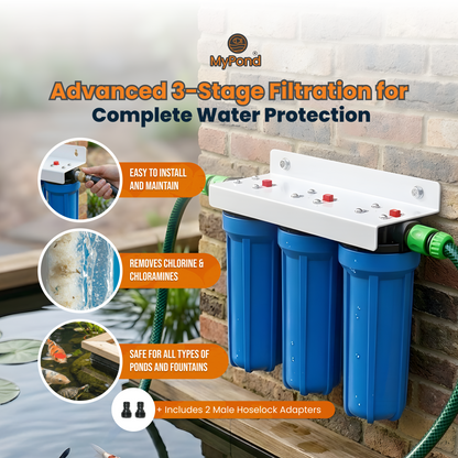 10" 3 Stage HMA Tap Water Koi Pond Dechlorinator