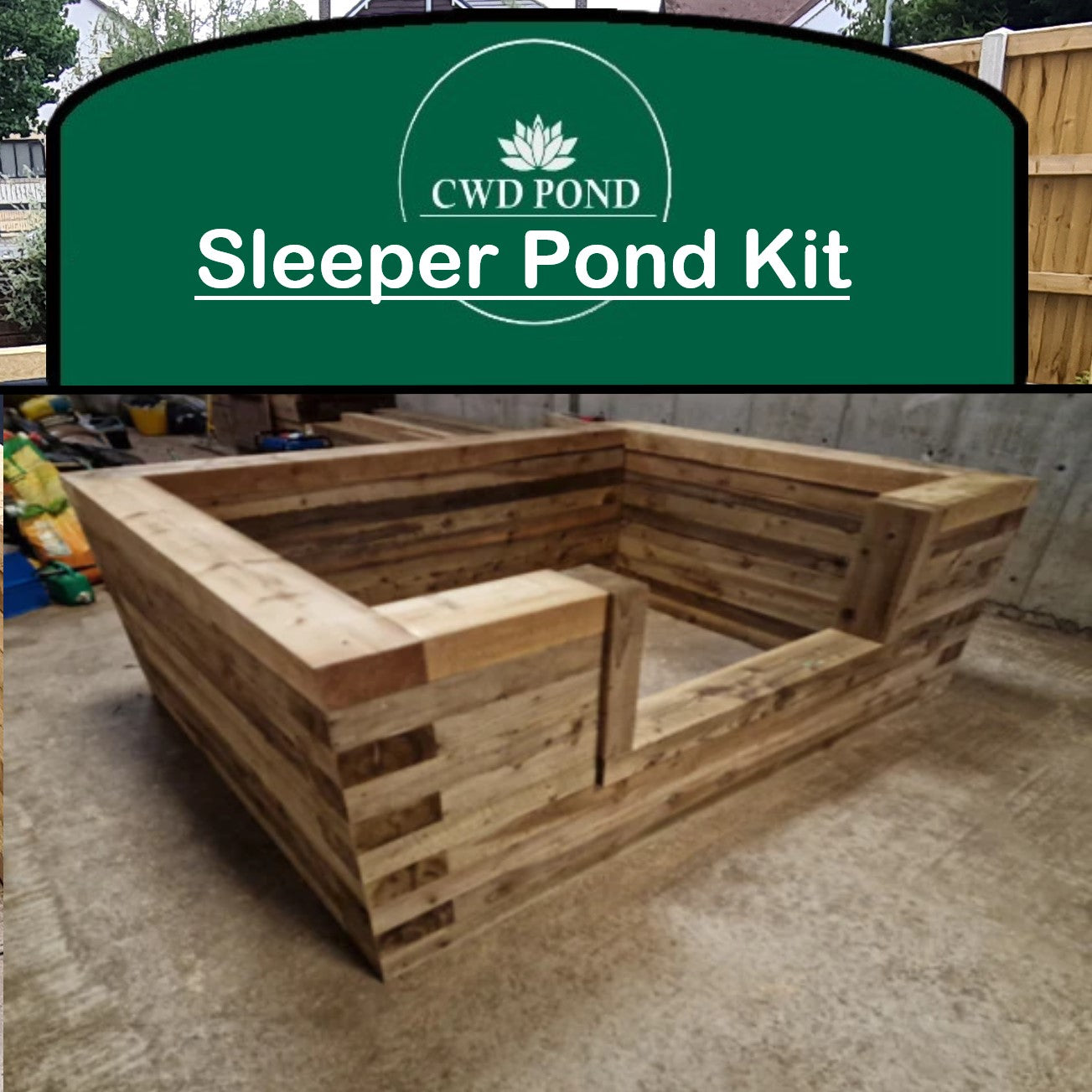 Create Your Own Pond | CWD Railway Sleeper Kit with Window