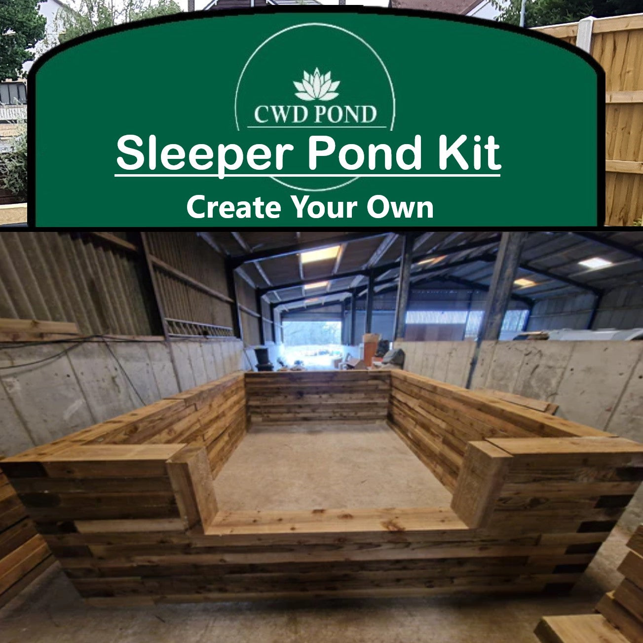 Create Your Own Pond | CWD Railway Sleeper Kit with Window